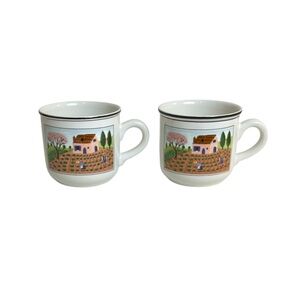 Villeroy & Boch Naïf Design Two Small Demitasse Expresso Porcelain Cups